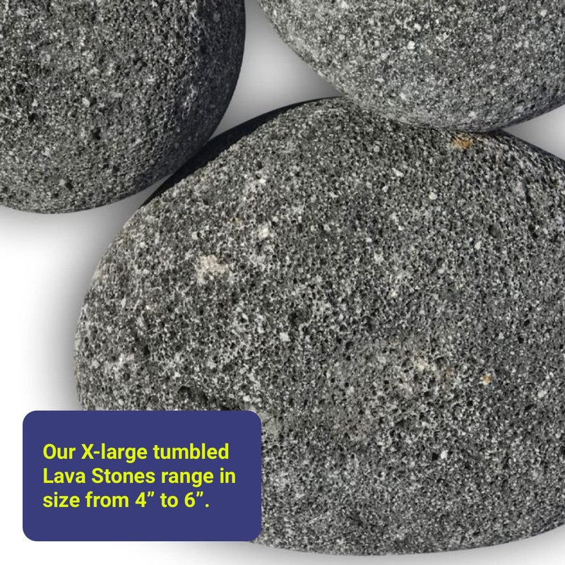 American Fireglass Extra Large Gray Lava Stone (4” – 6”)