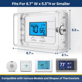 Pihode Thermostat Lock Box with Combination Lock, Universal Keyless Large Space Thermostat Cover, Fits 8.7" × 5.5" or Smaller Thermostats & Sprinkler Controllers, Sprinkler Controller Guard