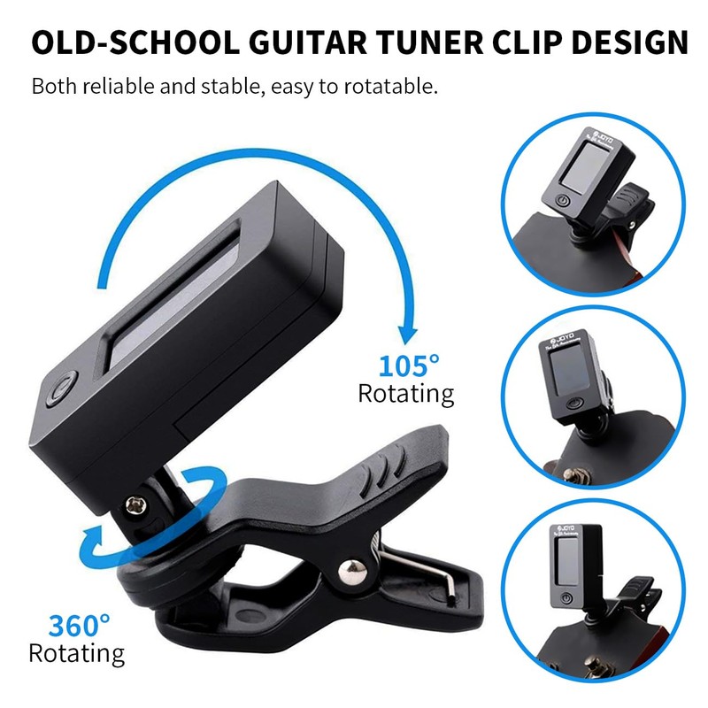 JOYO Clip on Guitar Tuner for Ukulele, Violin, Mandolin, Guitar,