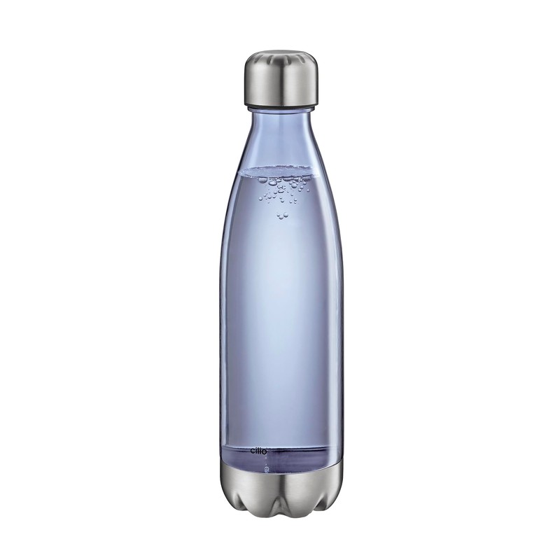cilio Elegant Blue Transparent Drinking Bottle, 700 ml, Tritan/Stainless Steel
