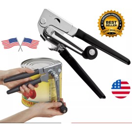 ONEIDA Commercial  Easy Crank Can Opener Heavy Duty Ergonomic Design Silver/Black