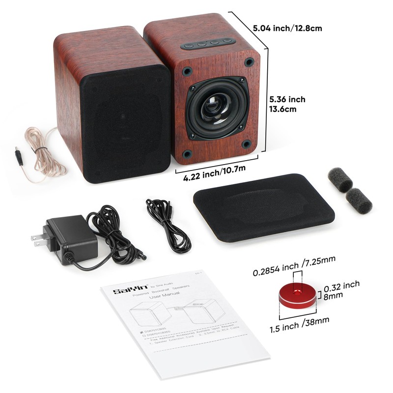 Saiyin Speakers for Vinyl Record Player, Bluetooth Turntable Speakers with