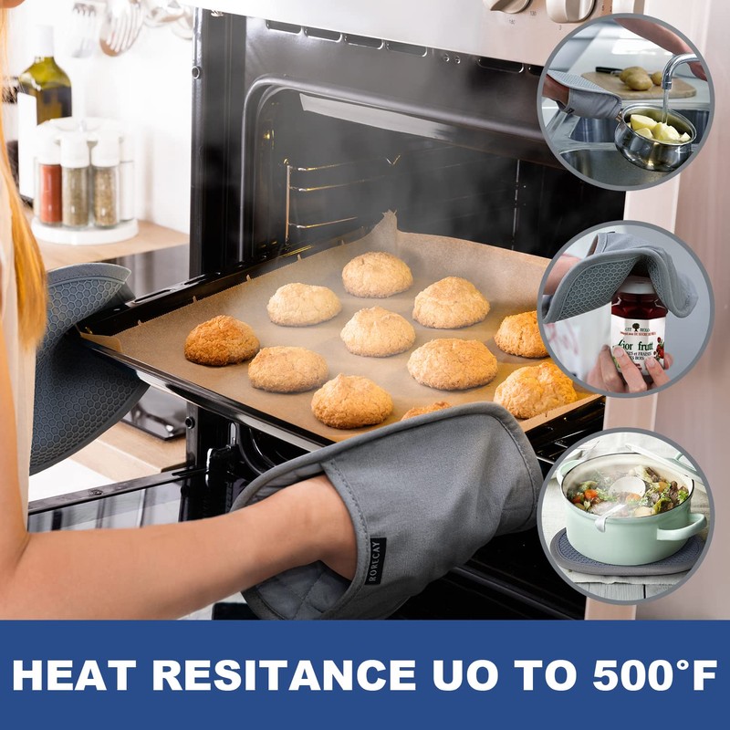2-Pack Silicone Pot Holders for Kitchen Heat Resistant up to