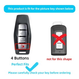 Key Fob Cover Compatible with Mitsubishi Outlander 2022 2023 2024 2025 Case Holder TPU Protector 4 Buttons Silver Black