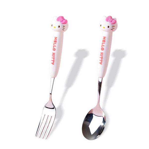 2 PCS Spoon and Fork Set, Cute Stainless Steel Silverware