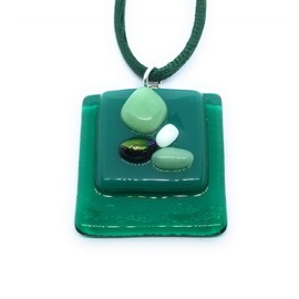 Glass Pendant, Dichroic Glass Pendant, Handmade Glass Pendant, Rainbow Pendant, Multicoloured Pendant, Mosaic Pendant, Heart Pendant, 3cm x 3cm