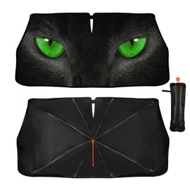 Socira Cat Eye Car Windshield Sunshade Umbrella Foldable Car Umbrella Sun Shade Cover Car Sunshade Front Window Cover Car Accessories Interior Blocks Uv Rays Keeps Car Cool (57" X 30")