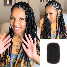Style Icon Afro Kinkys Bulk Human Hair for Repair Locs Dreadlock Extensions Natural Black Twist Braiding Afro Kinky Human Hair for Locs 1 Pack 50 Gram (16 inch)