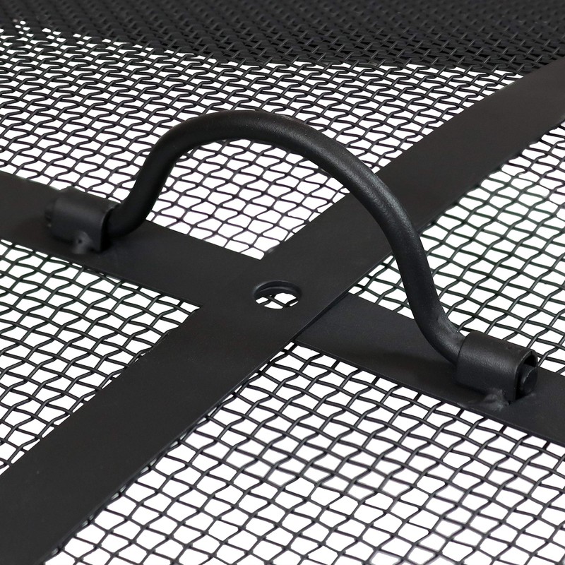 Sunnydaze Heavy-Duty Steel Mesh Fire Pit Spark Screen with Handle