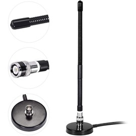 CB Antenna 27MHz CB Radio Antenna Soft Whip Magnetic Base CB Antenna BNC & PL259 Male Compatible with Cobra Midland Uniden Maxon President Portable Handheld CB Radio Car Mobile Radio Scanner 5M/16f