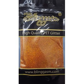 Blinggasm Premium Solvent Resistant Polyester Glitter 3.5 oz by Weight .008 or .015 for Tumblers Decoration Crafts Nails Cosmetics Body Paint (Holographic #9LB401 Bronze, .008 (1/128") 3.5 oz)