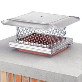 HomeSaver Pro 13" x 13" Stainless Single-Flue Chimney Cap 3/4" Mesh - 8" Height