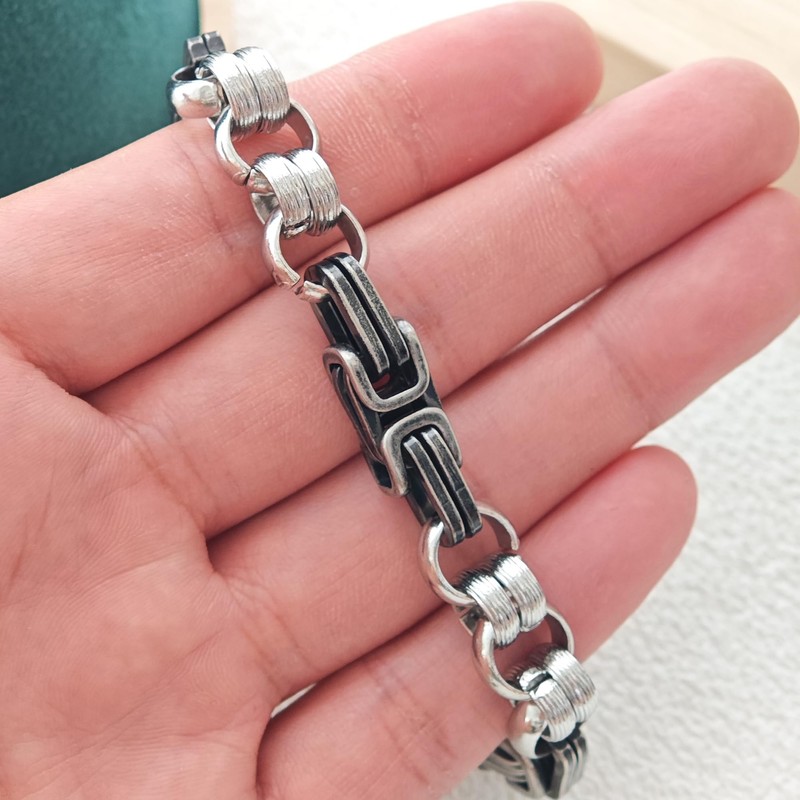 ULLMYYL Men's Stainless Steel Chain Bracelet - Punk Hip Hop