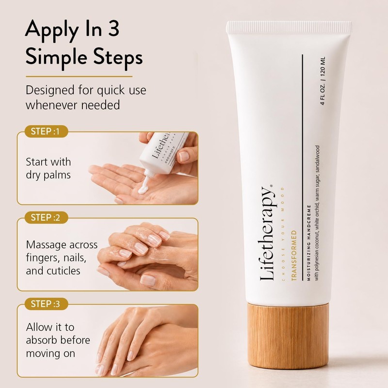 Lifetherapy Moisturizing Handcreme Non-Greasy, Fast-Absorbing Olive Oil Hand and Nail