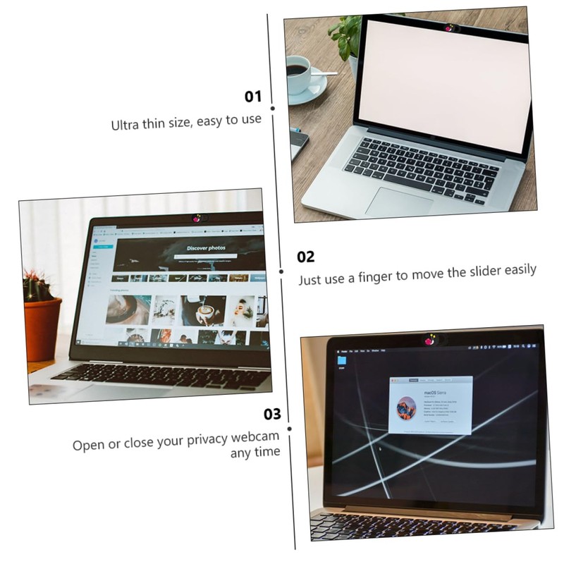 TEHAUX 3pcs Ultra-Thin Laptop Camera Cover Sticker Webcam Cover for
