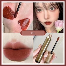 METYSUR Lip Tint, Long Lasting Glossy, High Coloring, Fade Resistant, Mask, Non-stick, Moisturizing, Long Lasting Water Tint, For Commuting/Dating (11 Caramel Maroon)