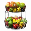 2 Tier Fruit Basket Countertop Fruit Vegetable Basket Bowl for