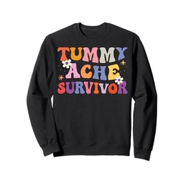 Tummy Ache Survivor Shirt Vintage Groovy Stomachache IBS Sweatshirt