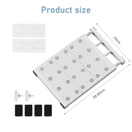 YushengTai Adjustable Shelves for Cupboard, Expandable Shelves Cupboard Shelf, Nail-free Telescopic Shelf Divider for Wardrobe, Cupboard, Kitchen, Bathroom
