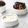zeeooil Sugar Packet Holder 2 Pieces Ceramic Sugar Containers (White)
