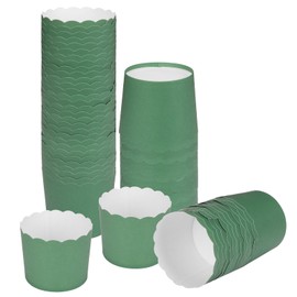 Paper Baking Cups 60-Pack Large Greaseproof Baking Cups Cupcake Muffin Cases Disposable Cupcake Wrappers For Birthday Baby Shower And Party Decorations-Dark Green