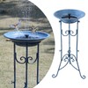 Solar Bird Bath for Outside, Metal Birdbath Stand and Solar