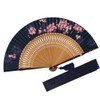 Fashionable kimono Iroha Flower Light Fan, Fan Bag Set, Navy