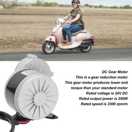 Electric Motor Gear Reduction,24 Volt 350 Watt Gear Reduction Electric Motor Gear Reduction Electric Motor with 13 Tooth Sprocket for Electric Bikes Scooters