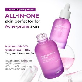 JUMISO Suero de Niacinamida 10 - Suero facial coreano con glutatión, ácido TXA tranexámico y complejo de centella - Reduce la pigmentación, iguala el tono de la piel, calma para piel sensible, 1.35