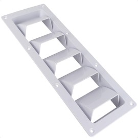 Five Oceans 5-Slotted Louvered Ventilators, 13-1/4-Inch x 4-3/4-Inch, White ABS Plastic - FO106