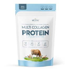 Multi Collagen Protein Powder 400g - Types I, II, III, V & X - Hydrolyzed Grass Fed Bovine, Wild Caught Fish, & Free-Range Chicken & Eggshell Collagen by Revive Naturals