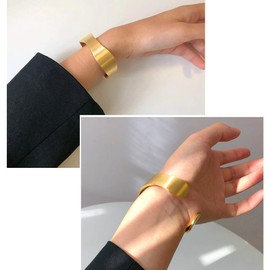 FindChic Gold Cuff Bangle Women's Adjustable Cuff Bangle Women Model Bracelet Jewellery Box, Stainless Steel