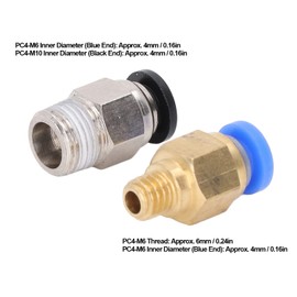 Hot End Fitting, 20Pcs 3D Printer Pneumatic Fitting Male Straight Push in Connector Fittings for Creality Ender, 3D Printer Accessories