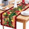 Meriviva Christmas Runners for Tables, Red Christmas Table Runner with