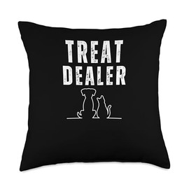 Funny Humor Dog Treat Dealer Dog Owner Dog Treats Dog Lover Throw Pillow