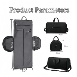 YADEZZN Suit Carrier Duffle Bag, Convertible Garment Bags, 2 in 1 Hanging Suitcase Suit Travel Bags, Suit Bag for Men with Shoe Compartment (Black)