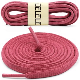 DELELE 2 Pair Oval Shoes laces Half Round 1/4" Athletic Shoelaces Shoe Strings Hot Pink 24 inch