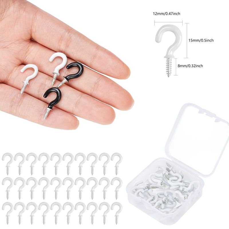 ‎Drado 30 Pcs Ceiling Hooks Heavy Duty Screw Cup Hook