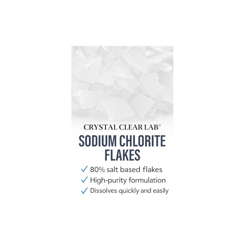 Sodium Chlorite Flakes, 80% Tech Grade -1000g 1 Kg Clorito