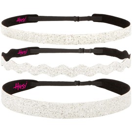 Hipsy Petite Size, Adjustable No Slip Sparkly Bling Mixed 3pk Headbands for Women Girls & Teens