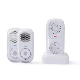 무선 양방향 초인종 사무실 외기 도어벨 방수 복도 사용 [M. 흰색 2 내부 장치] Wireless Bi-Directional Doorbell Office Outdoor Waterproof Corridor Use [M. White 2 Internal Devices]