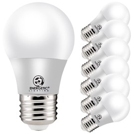 Energetic Lighting LED Refrigerator Bulb 40 Watt Equivalent, 4000K Cool White, Dimmable A15 Ceiling Fan Light Bulbs, E26 Base, UL Listed, 6 Pack