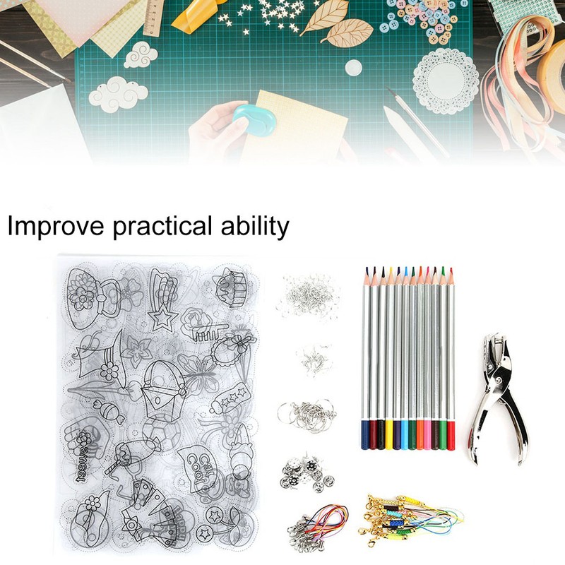6PCs DIY Colored HandMade Heat Shrink Sheet DIY Crafts Tool