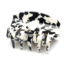 QinGoo Large Hair Clip Beautiful Women's Hair Clip Headpiece Elegant Hair Accessory 1 Piece (7 cm x 4.5 cm, Black White)