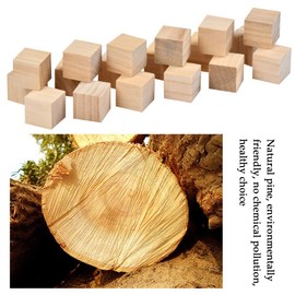 TIMESETL 30 Pieces Unfinished Smooth Wooden Cubes 3 x 3 x 3cm DIY Wooden Square Natural Decoration Pine Square Blocks, Perfect for Stamps, Numbers, Arts and Crafts