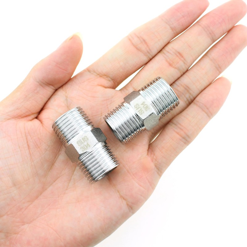 Bxian 2PCS 304 Stainless Steel G1/2 to G1/2 Male Shower