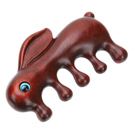 WOONEKY Ergonomic Wide Tooth Hair Comb Scalp Sandalwood Guasha Tool for Hair Styling