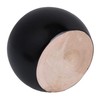 SHANOER 4pcs 40mm Height Black Eucalyptus Wood Round Bun Furniture