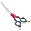 Fenice Dog Grooming Curved Scissors: 6.5" Pet Self-sharpening Split Finishing