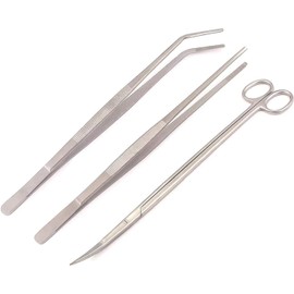 OdontoMed2011 3 Pcs Stainless Steel Aquarium Fish Tank Kit,Aquatic Plant Tweezer Scissors Tools Set,Fish Starter Kits for Pruning Cleaning Water Plant Grass Etc ODM